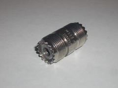 AMPHENOL 83-1J 74868 SO-239 DUAL UHF FEMALE BARREL ADAPTER CONNECTOR USED