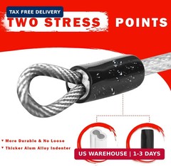 1/8inch Stainless Steel Security Cable 4/6/10/15FT Luggage Lock Safety Wire Flex