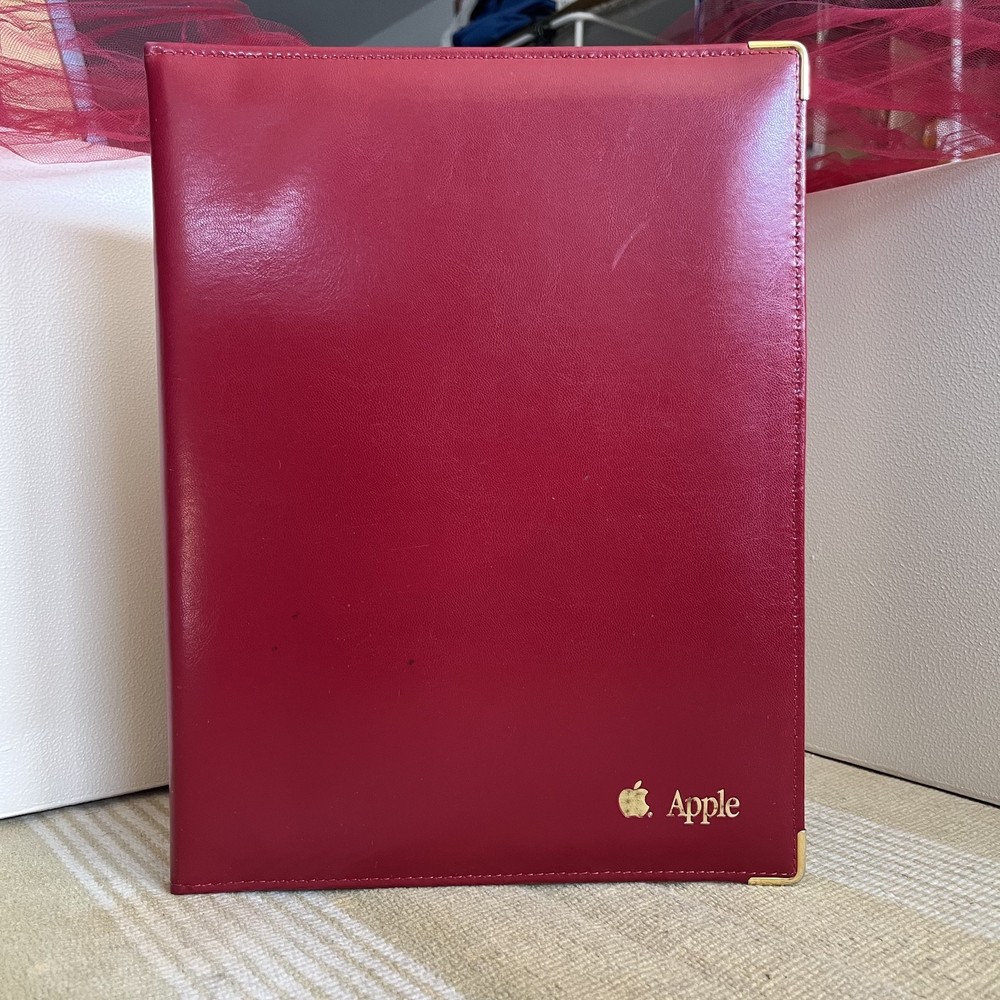 Apple Red Leather Business Portfolio Brass Corners by Hazel America’s Case Maker