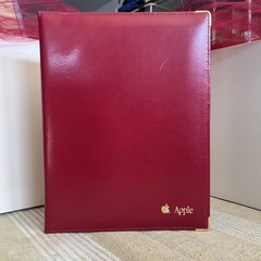 Apple Red Leather Business Portfolio Brass Corners by Hazel America’s Case Maker