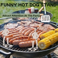 4PCS Funny Hot Dog Holder & Sausage Stand-Hot Dog Grill Holder Man-Standing Man