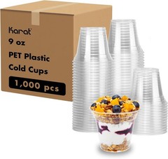 [1000 ct] 10oz Plastic Cups Clear Disposable Cold Cup Iced Coffee Smoothies