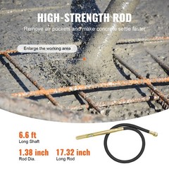 950W 13000VPM Shaft Vibrator 6.6ft Concrete Pencil Mixing Device
