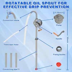 55 Gallon Drum Pump, Outlet Size:1.26 Inches(32Mm),Barrel Pump 55 Gallon,Manual