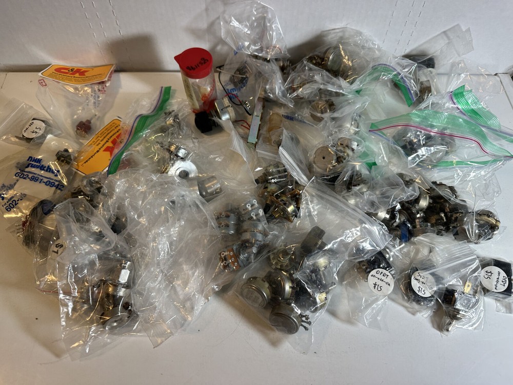 Switches and Knobs Lot – Almost 4 Pounds of Small Parts – Ohmite / Leviton +