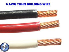 200′ EA THHN THWN 4 AWG GAUGE BLACK WHITE RED STRANDED COPPER BUILDING WIRE
