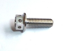 TITANIUM GRADE 5 RACE SPEC M5 HEX HEAD WITH BUILT IN WASHER CROSS DRILLED SAFETY