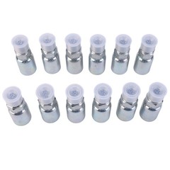 12-Pack 1/2″ Hose x 1/2″ NPTF Male Pipe Thread Hydraulic Hose End Crimp Fittings