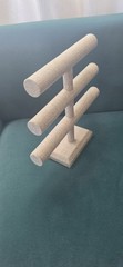 Beige Matte 3-Tier T-Bar Bracelet Jewelry Display Stand With Base