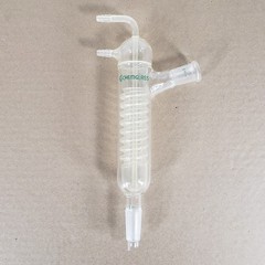 CHEMGLASS CG-1210-01 Friedrich Coiled Condenser 330mm 15° Angled 24/40 Joints
