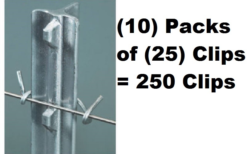(10) packs Dare Products # 440 25 Count Studded T-Post Wire Fence Clips