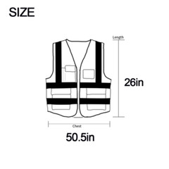 Safety Vest with High Visibility Reflective Stripes 5 Pockets 2 Colors Security