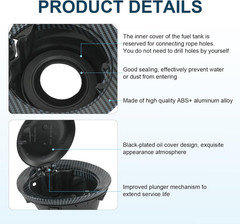 68250120AA Carbon Fiber Fuel Door Cover for Dodge Challenger 2008-2023 Gas Cap