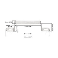 U Shaped Connector Bracket 18mm x 61.5mm Stainless Steel 6sets