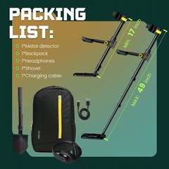 Metal Detector for Adults Waterproof – 2000mAh Chargeable Professional Cordle…
