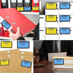 Legal Yellow Plaintiff’S Exhibit Blue Defendant’S Exhibit Stickers 1.65 X 1 Inch