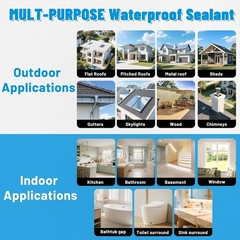 1 Gal Transparent Rubber Waterproof Sealant Terrace Roof Basement Pond Repair