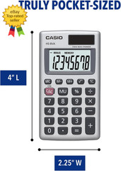 HS-8VA Mini 6-Function Calculator | Large 8-Digit LCD Display | Solar Powered wi