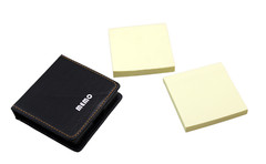 Faux PU Leather Sticky Note Memo Holder Set Post Notes Dark Brown Home Office