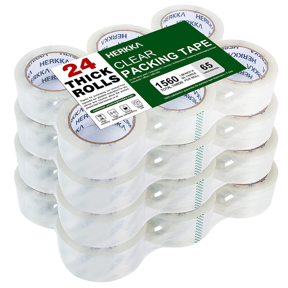 Clear Packing Tape, 24 Rolls Heavy Duty Packaging Tape for Shipping