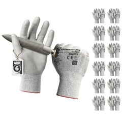 12 Pairs Cut Resistant Work Gloves Level 6 Abrasion Safety Grip General Use