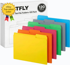 120Pack Colored File Folders Letter Size 8.5×11 1 3 Cut Tab Office Filing Set