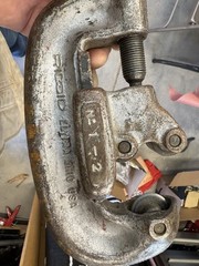 Vintage RIDGID No. 2-A Pipe Cutter – Original Grey Finish – Made in USA 1/8″-2″