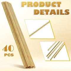 40 Pcs Brass Welding Rods 3/32 in Brazing Rods Brass Rod for DIY Craft Drift