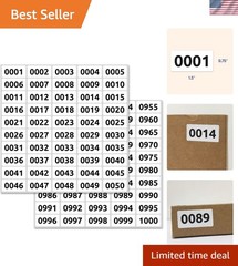 1-1000 Consecutive Number Inventory Labels Stickers Sheets, 1.5″ x 0.75″