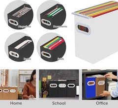 File Box for Hanging File Folders Collapsible Cardboard Box Filing Organizer