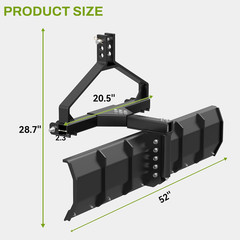 52″ Heavy Duty 3-Point Grading Blade Scraper for CAT 1 Tractors