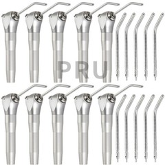 10 Dental Air Water Spray Triple Syringe 3 Way Handpiece w/ Nozzles Tips Tubes