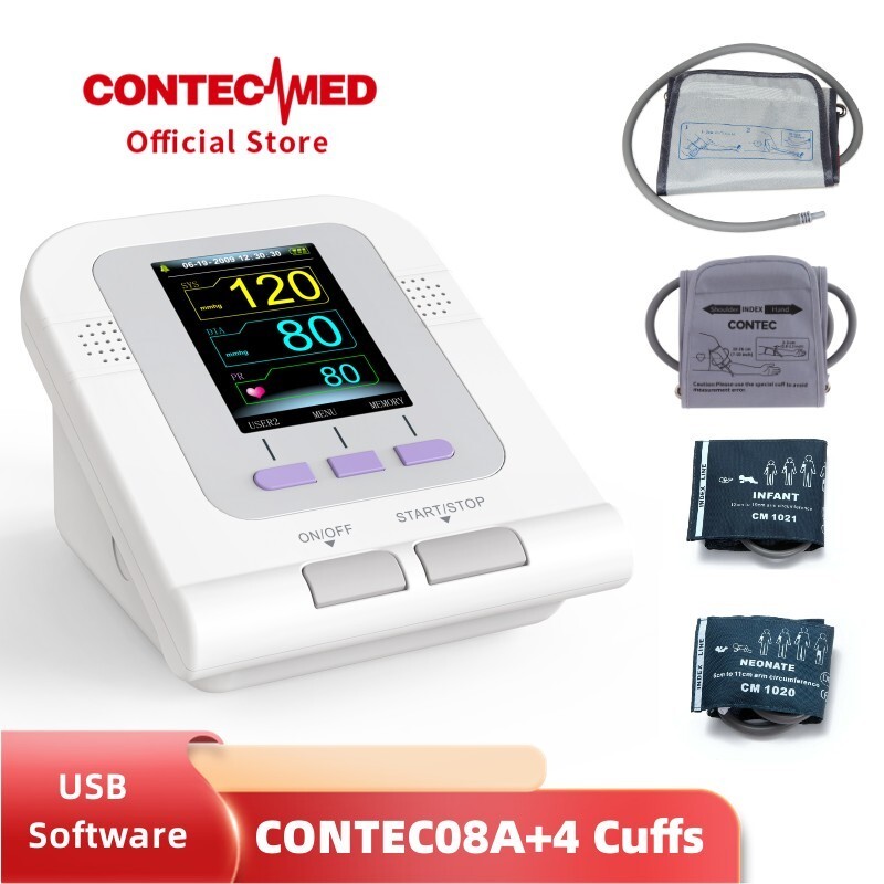 Digital Blood Pressure Monitor Arm Upper NIBP Meter Pulse Rate+4 Cuffs+Software