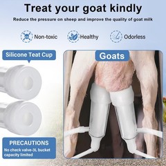 Goat Milking Machine Goat Milker 3L 304 Stainless Steel Bucket Portable US