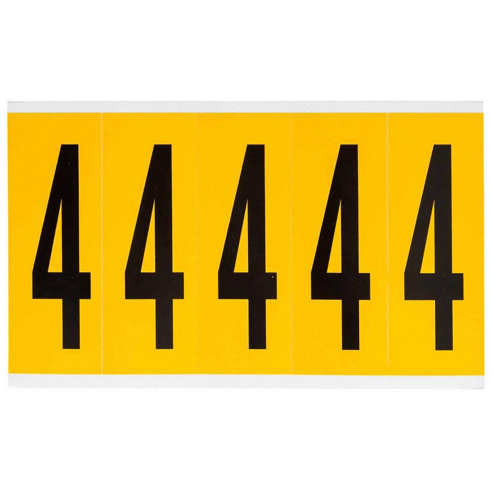 BRADY 1560-4 Number Label,4,5in.Hx1-3/4in.W,Vinyl 32MF07