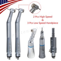 Fit NSK Dental Standard Head High + Low Speed Handpiece E-Type Kit 4 Hole