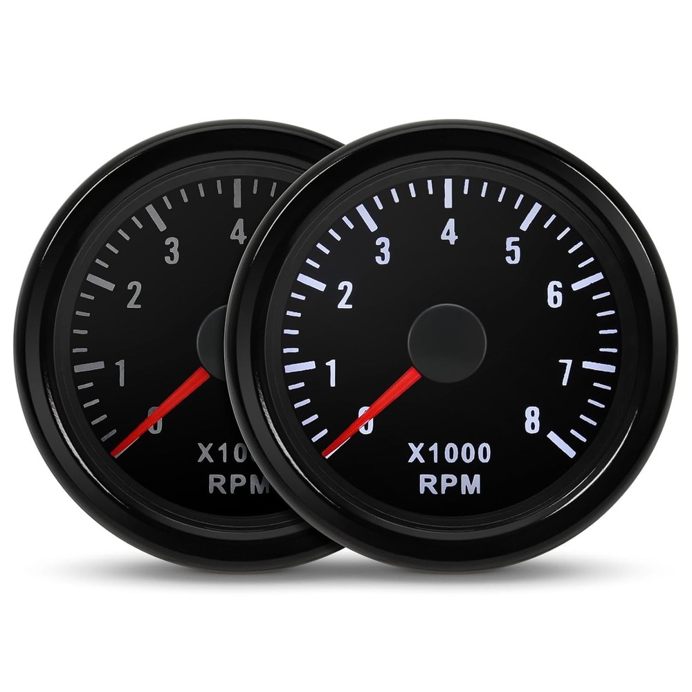 RPM Tachometer 2-1/16″ 52mm Automotive Tachometer for Car 8000 RPM Tach Gauge…