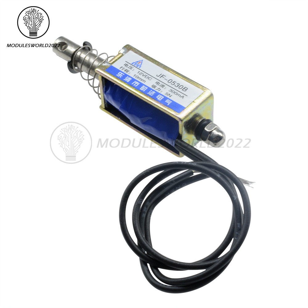 JF-0530B DC12V 300mA 5N/10mm Pull-Push-Type DC Solenoid Electromagnet