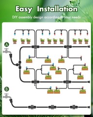 240FT Automatic Drip Irrigation System for Garden, Lawn, and Greenhouse