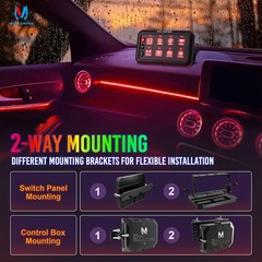 5Inch RGB Switch Panel Toggle Momentary Strobe Pulsed Circuit Control Box System