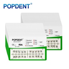 POPDENT Dental Orthodontic Metal Brackets MIM MBT/ROTH 022/018 345H Monoblock