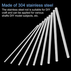 5 Pack 304 Stainless Steel Round Rods 5mm x 450mm Solid Shaft Rods