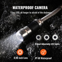 VEVOR 50m/165ft Sewer Camera Pipe Inspection Drain Camera 7 inch Screen
