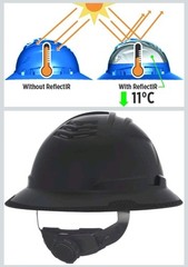 MSA V-Gard C1 Full Brim Hard Hat ReflectIR Cooling Barrier & Fastrac Suspension