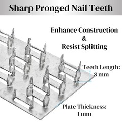30 Pieces Truss Plates, 2 X 4 Inch Pronged Truss Mending Plate with 8 Mm Nail T