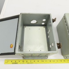 Hoffman 10″ x 8″ x 6″ Electrical Enclosure W/Back Plate Hinged Door Lot Of 3