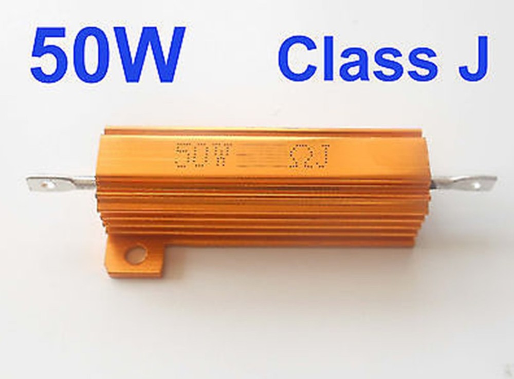 5Pcs 7.5 Ω ~ 100 Ω ohm Class J ±5% 50W Watt Power Metal Shell Wirewound Resistor