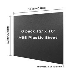 Matte & Textured Black ABS Plastic Sheets 12×16 Inches for Creative Projects