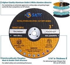SATC 25 PCS 3 inch Cut Off Wheels 3″ x1/16 x1/4″ Die Grinder Metal Cutting Disc