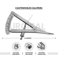 Angled Castroviejo Caliper 0 TO 20 MM 3.5″ (8.89cm) Surgical Dental Instruments